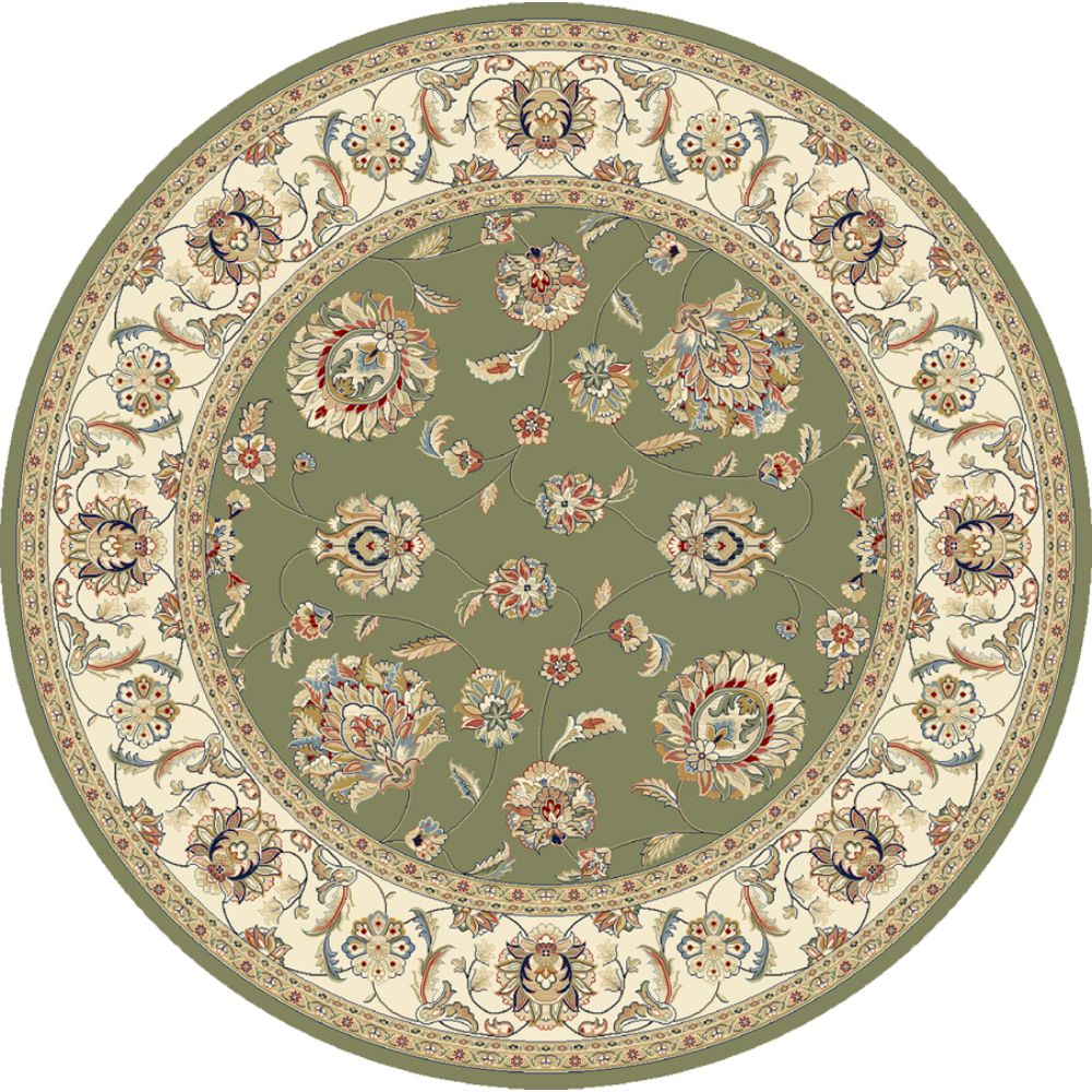 Dynamic Rugs 57365-4464 Ancient Garden 5.3 Ft. X 5.3 Ft. Round Rug in Green/Ivory
